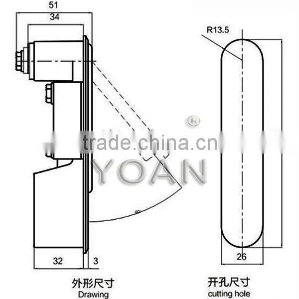 Zinc Die Casting Plane Lock Industrial Cabinet Lock High Quality Electric Locks Series Cabinet Toggle Latch Locks photo-3