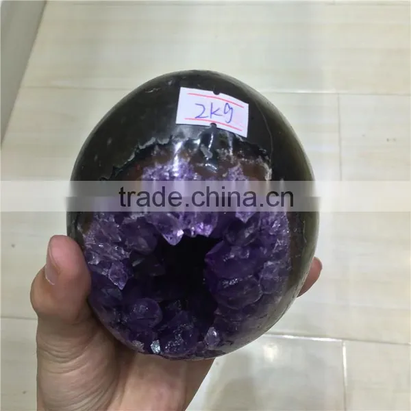 Natural Amethyst Geode Dragon Egg Crystal Geode For Sale photo-6