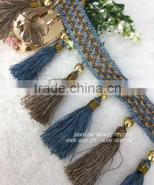 Wholesale Tassel Fringes With Two Different Colors for Home Textile Accessory photo-5
