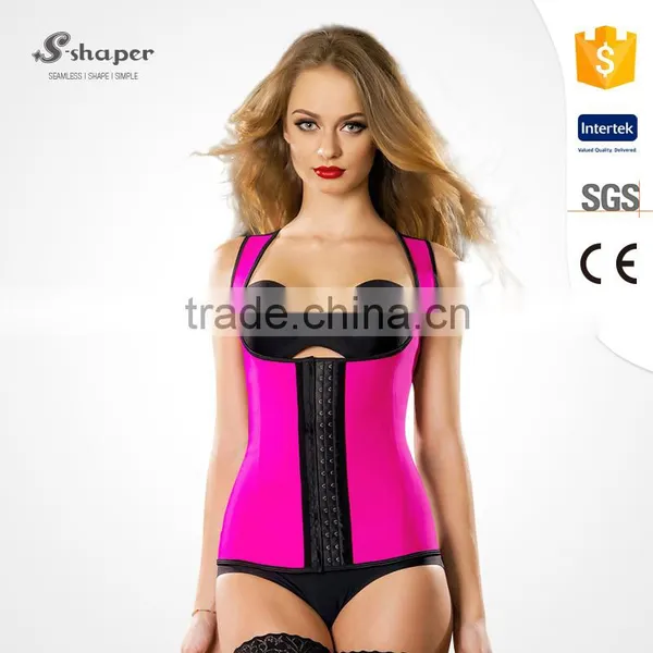 S-SHAPER Wholesale 4 Steel Bones Waist Training Latex Under Bust Corset photo-3