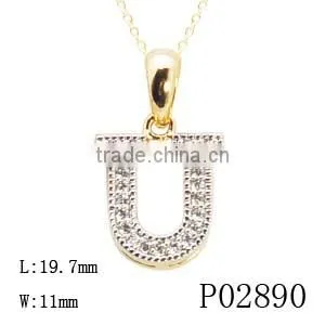 Wholesale New Custom Design Letter Charms Silver Alphabet Pendant Necklace photo-2