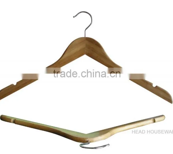 These HEAD Eco Friendly Meterial Natural Bamboo Clothes Hanger photo-3
