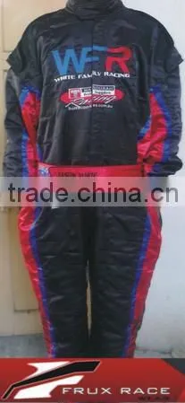 Black,Red,White And Blue Kart Racing Suit