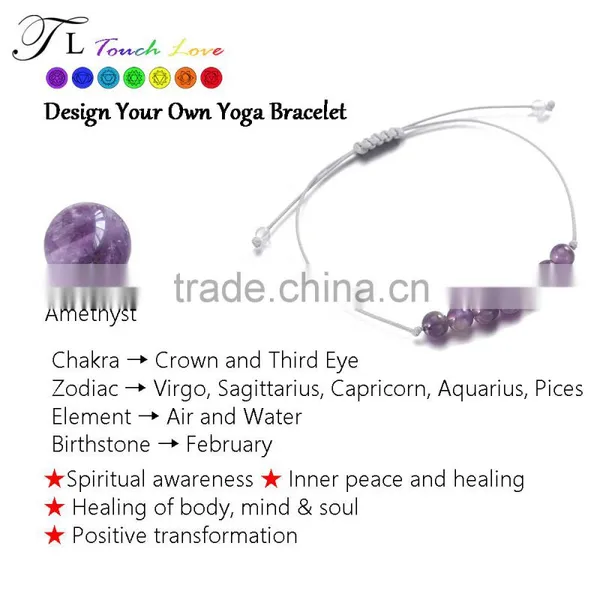 Natural Stone Purple Stone Spiritual Bead Bracelet photo-3
