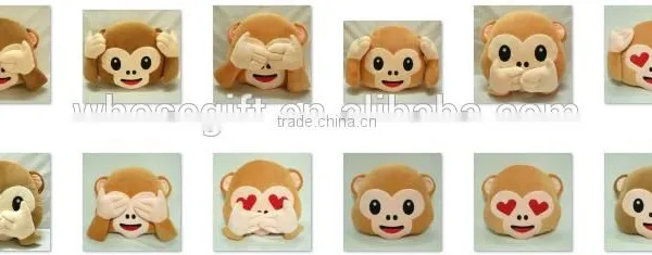 12 Designs Monkey Doll Emoji Monkey Cushion Pillow Car Cushion Pillow