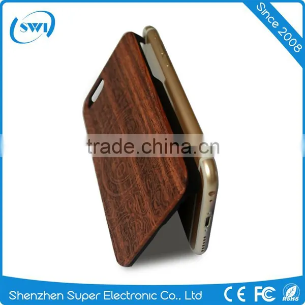 Luxury Hard Wooden Laser Logo Protective Phone Case Cover For Apple IPhone 6 6s Plus photo-6