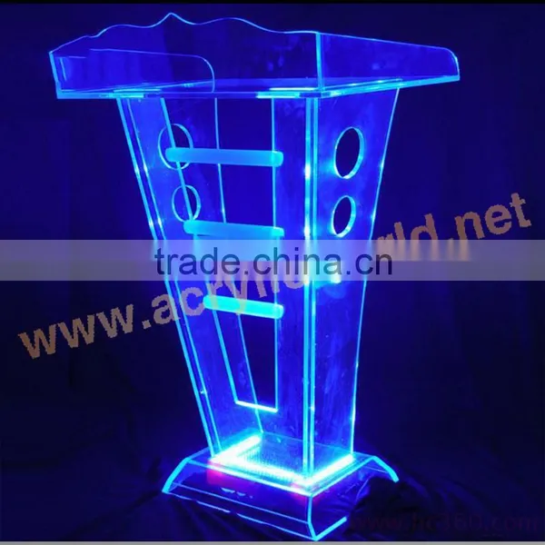 Square Clear Acrylic Podium Stand/rostrum Stand With Led Lights photo-6