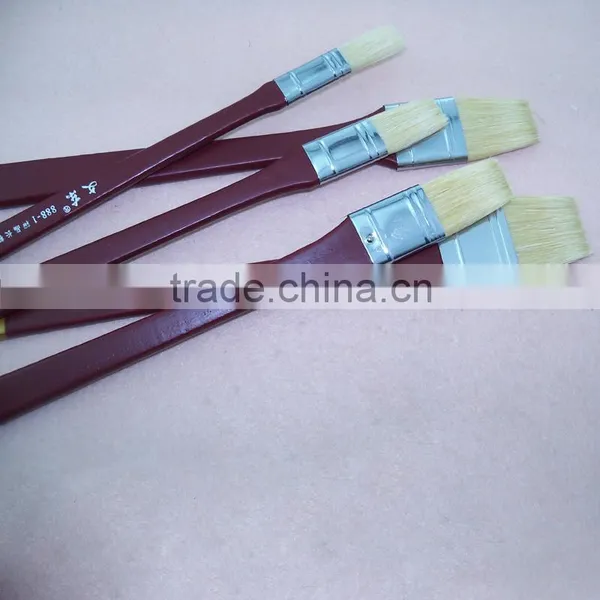 5 Sizes Long Handle White Bristle Hair Wall Painting Brush Set photo-2