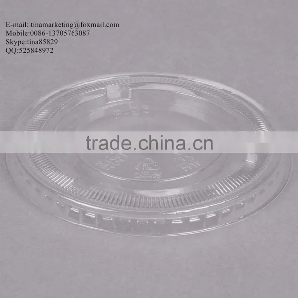 Custom High Quality PS Plastic Clear Flat Lid With Straw Slot for Clod Drink Cup photo-5