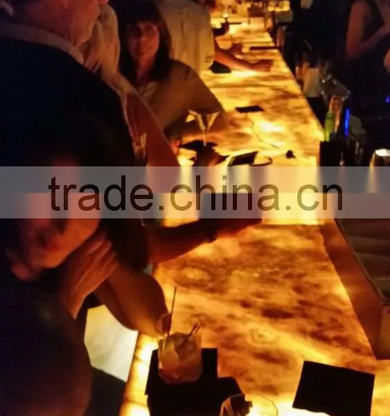 Professional Factory BACKLIT ONYX COUNTERTOPS FOR BAR RECEPTIONS photo-5