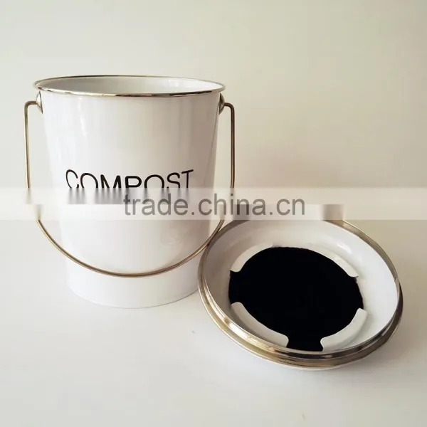 Indoor Powder-coated Steel Compost Food Waste Recycling Caddy Bin Metal Compost Bucket photo-6