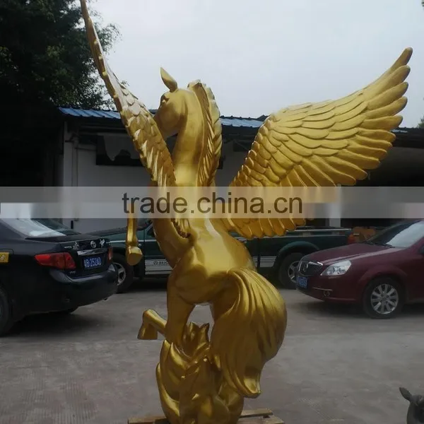 Fiberglass Gold Flyhorse Sculpture Figurine photo-6