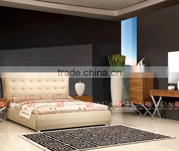 European Style High Quality and Stylish Leather Bed B9031 photo-3