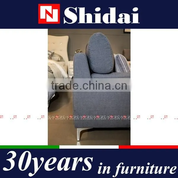 Contemporary Light Navy Fabric Upholstery Sofa And Loveseat Set G183-RE photo-5