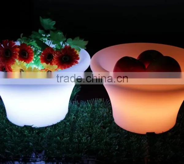 Led Lighting Flower Planter, 16 Colors Change Plastic Led Illuminate Flower Pot photo-2