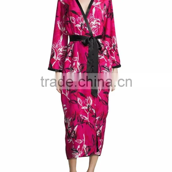 Bridesmaid Robes for Bridesmaids Wholesale Custom Made Floral-Print Wrap Choir Robes photo-2