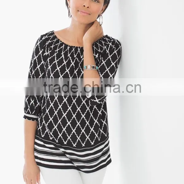 Women's Rayon Print off Shoulder Blouse photo-3