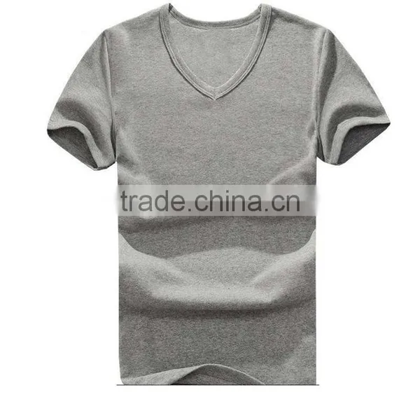 Fshion V Collar Short Sleeve Cotton Custom Print t Shirt photo-2