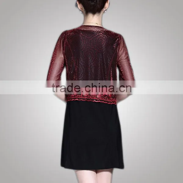 Fancy Design Hot Selling Good Quality Plus Size Mother Of The Bride Dress With Jacket Chinese Clothing Manufacturer photo-3