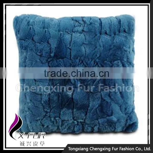 CX-D-22B Wholesale Price Cheap And Fine Genuine Rabbit Fur Pillow Case Cushion Cover photo-2
