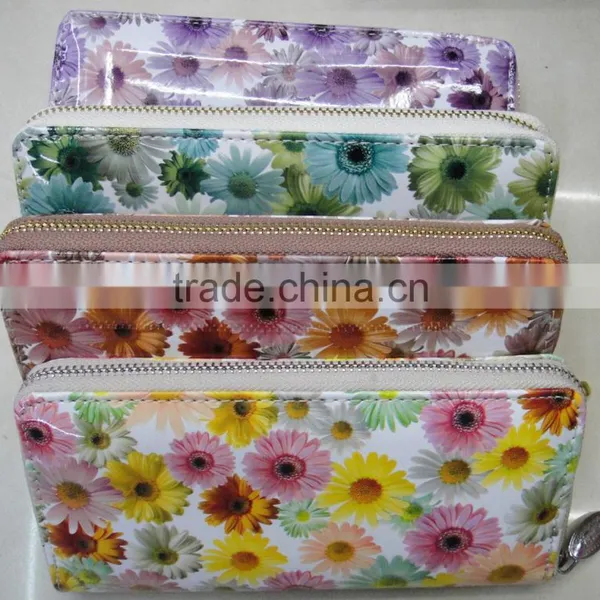 2016 Hot Pvc Leather Latest Wallet With Floral Printing photo-5