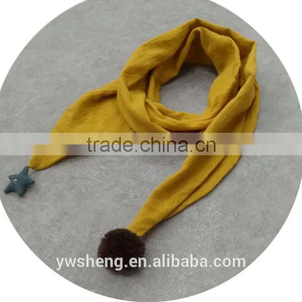 Newest Style Baby Girl Cotton Plain Baby Scarf photo-2