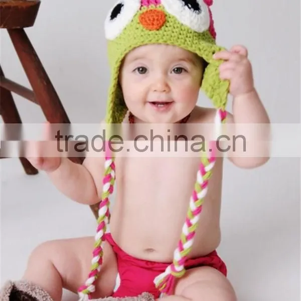 Fashion Pattern Free Baby Handmade Owl Crochet Hat photo-2