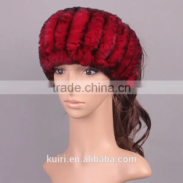 Winter Fur Headbands for Women Knitted Rex Rabbit Fur Scraf for Women Real Fur Headwrap Ear Warmer 2016 Newest Fashion Hairband photo-2