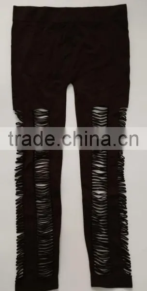 Sexy Seamless Mature Women Mesh Side Panels Legging photo-5