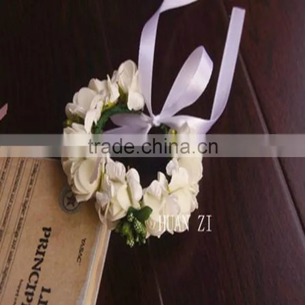 Rose Flower Headband Wedding Double Row Floral Garland Hairband photo-5