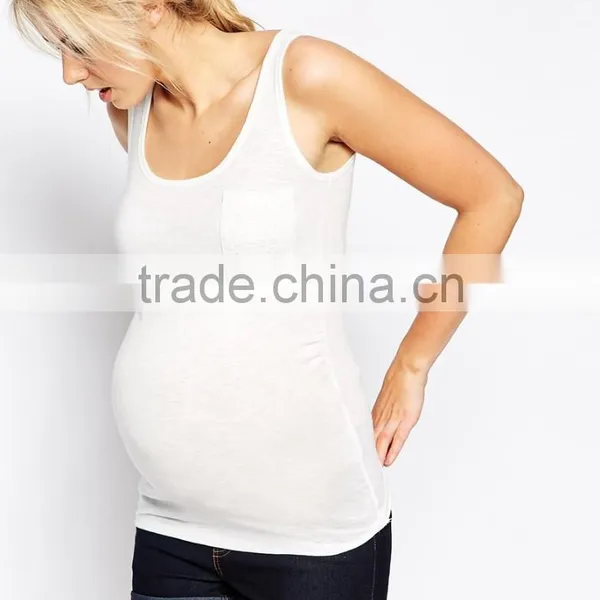 Regular Fit Scoop Neck Jersey Tank Top Wholesale Maternity Clothes photo-4