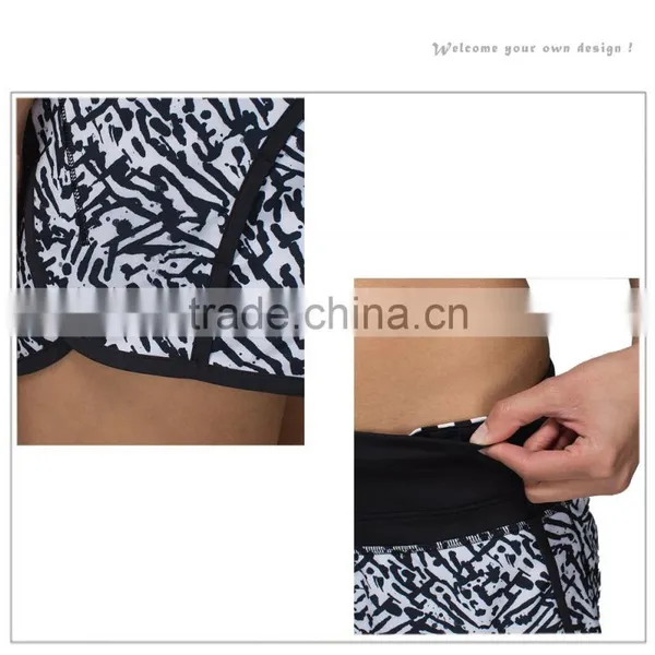 Dry- Fit / Lycra Compression Printing Stitching Women Fitness Shorts photo-2