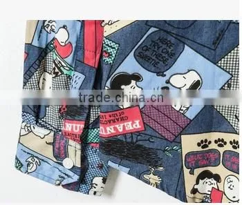 2016 Cartoon Printed Men Denim Casual Shirt photo-6
