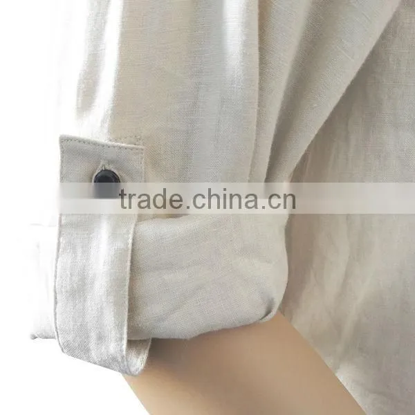 2016 Latest Comfortable Style White Linen Casual Shirts for Men photo-2