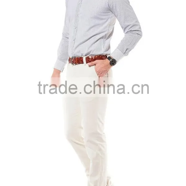 Cotton Vertical Stripes Fabric Men's Dress Shirts photo-5