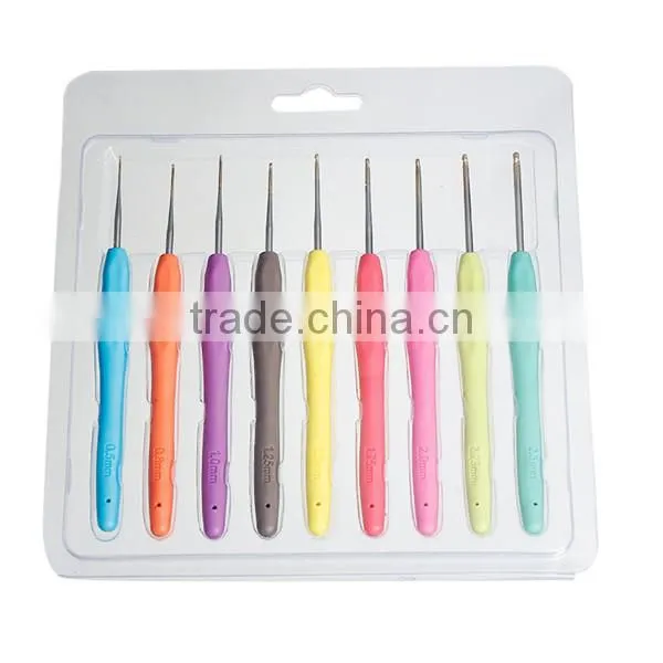 Wholesale Size 13.5cm Small Size TPR 0.5-2.50mm Aluminum Crochet Hook Set photo-2