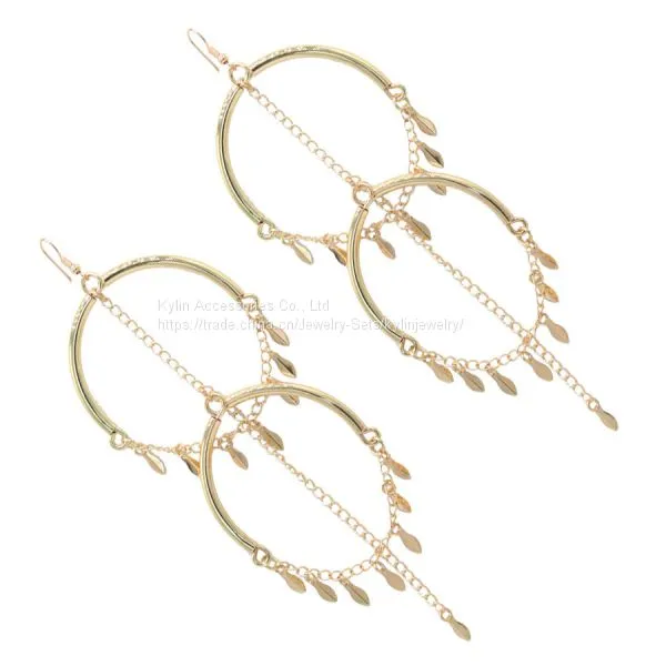 Fashion Jewelry Leaf Chandelier Earring photo-2