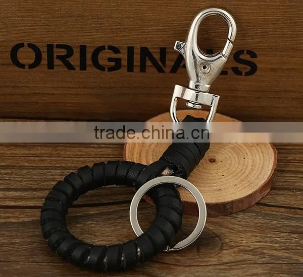 Punk Men PU Leather Keyring Keychain Key Ring Chain Keyfob,Llavero photo-2