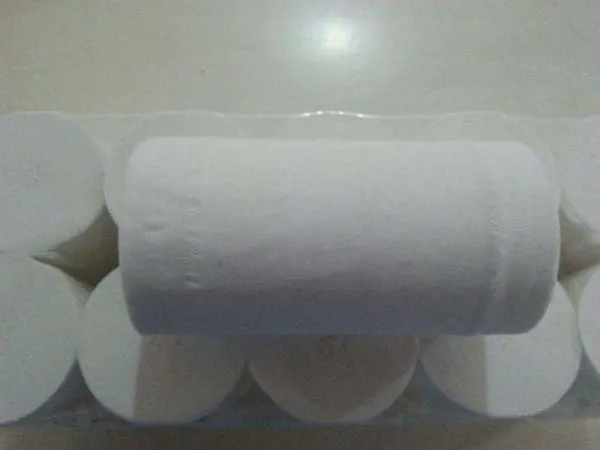 White Sanitary Toilet Paper Roll Hardwound 3-4 Ply