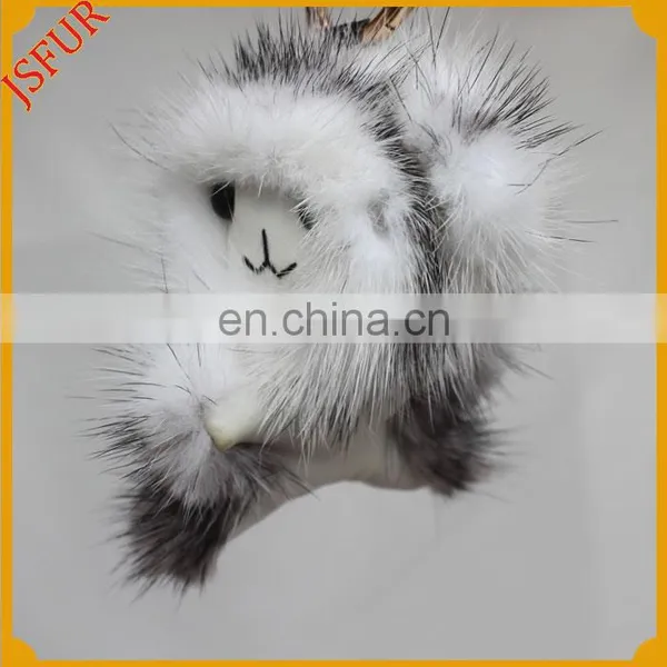 Little Monkey Accessory For Bag Charm Mink Fur Keychain Leather photo-2