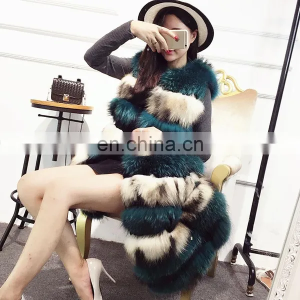 Long Size Genuine Raccoon Dog Fur Vest L XL Size , Purple Color Fashion Fur Vest Coat M L XL