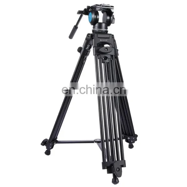 PULUZ 3 in 1 (Tripod + Bowl Adapter + Black Fluid Drag Head) Heavy Duty Video Camcorder Aluminum Alloy Tripod Mount Kit for DSLR photo-4