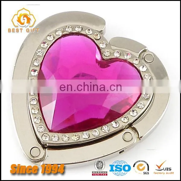 OEM Heart Logo Jewelry Restaurant Folding Purse Hook photo-4