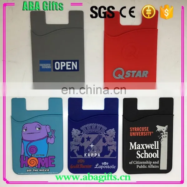 Customized Silicone ID Card Holder for Cell Phone