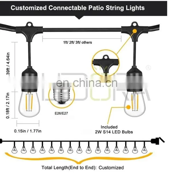 Connectable Garden Festoon Vintage Commercial Grade Outdoor Weatherproof Decorative and Luminar Led String Lights photo-5