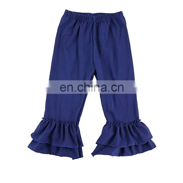 Wholesale Kid Little Girls Stretchy Flare Pants Icing Ruffles Solid Colors Ruffle Leggings photo-5