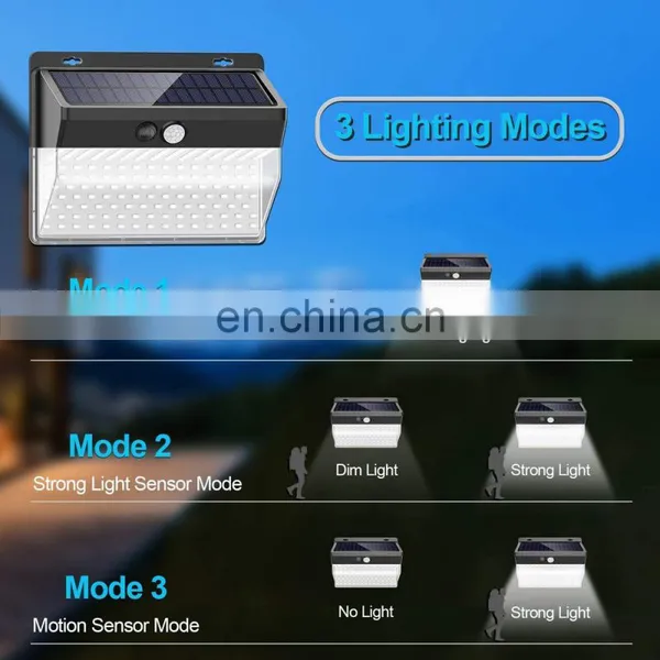 206 LEDsuper Bright Outdoor IP65waterproof Sensor Solar Light for Garden photo-6