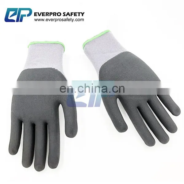 Top Quality 15G Nylon + Spandex Liner Gloves Nitrile Micro Foam With EN388 4131 photo-2