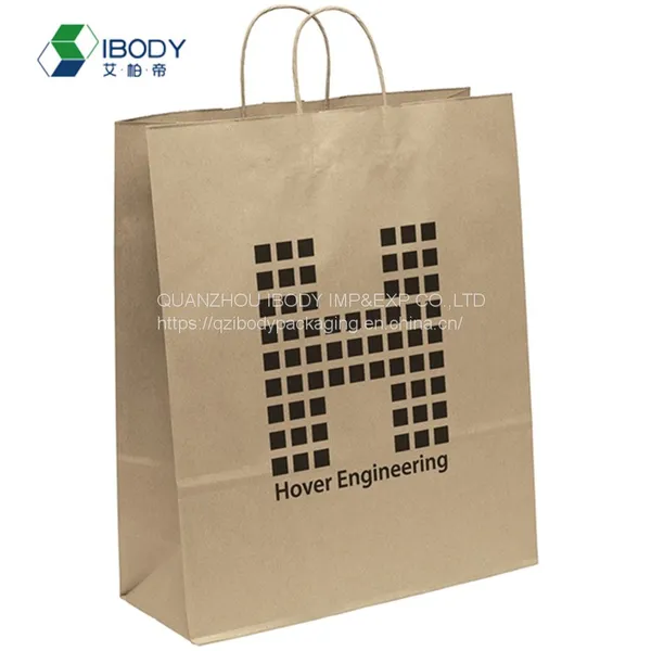 High Quality Kraft Paper Gift Kraft Paper Shopping Bag With Twist Handle photo-5