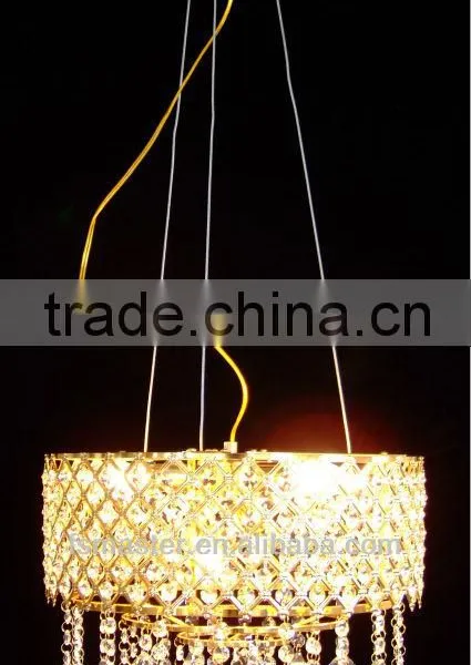 modern 3-light pendant lights with crystal drops in square/led square crystal pendant light